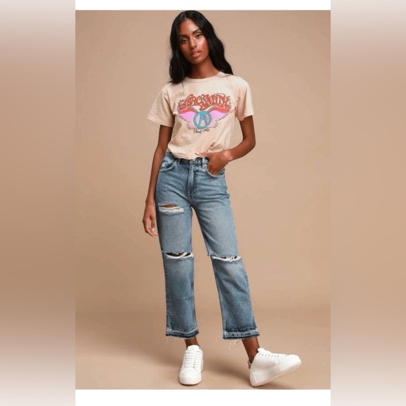 We the Free Women’s Lita Jeans Ripped Frayed Raw Hem High Waist - Picture 2 of 16